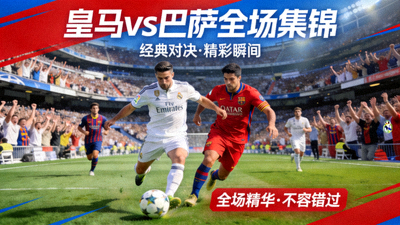 皇家马德里对阵巴塞罗那全场集锦封面